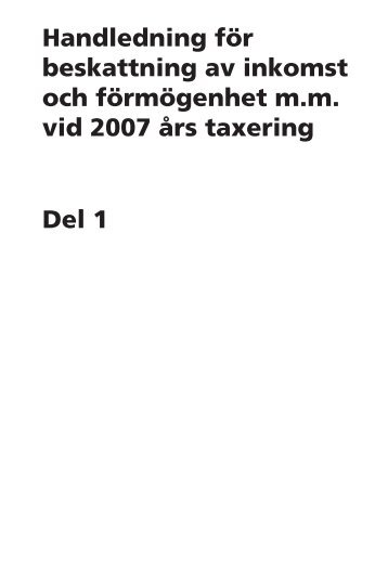 Handledning för beskattning av inkomst och ... - Skattejurist.nu