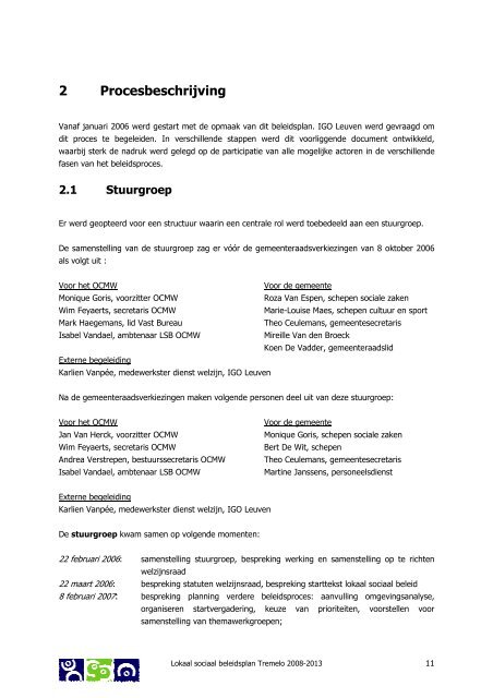 Lokaal sociaal beleidsplan 2008-2013 Tremelo - Gemeente Tremelo