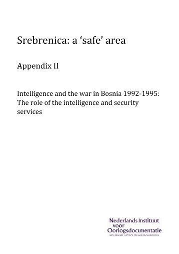 Srebrenica: Prologue, Chapter 1, Section 1