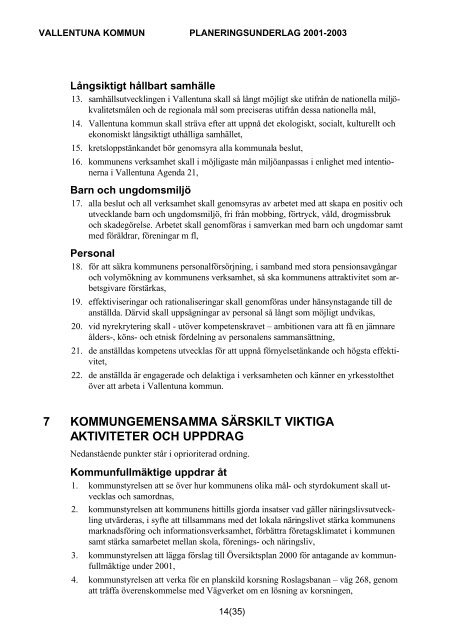 PLU - Planeringsunderlag 2001--2003 - Vallentuna kommun