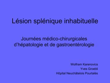 Kyste splénique - HUG - Gastro-entérologie et hépatologie