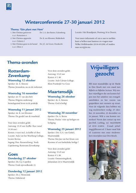 Download magazine - Stichting In de Rechte Straat