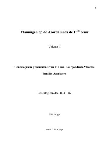 Vlamingen op de Azoren sinds de 15 eeuw - Biblioteca Pública e ...