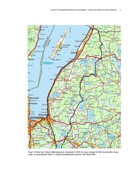 Östra Vätterbranternas naturvärden - arter, miljöer och dellandskap