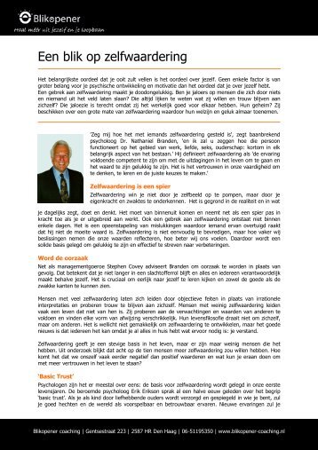 Een blik op zelfwaardering - Blikopener coaching