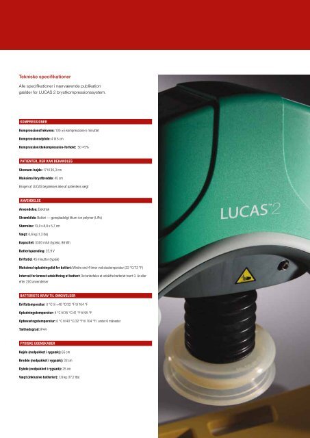 Brochure om LUCAS brystkompressionssystem - Physio-Control