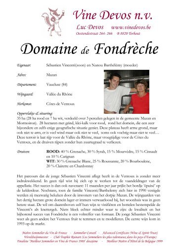 Domaine de Fondreche - Vine Devos