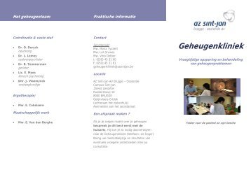 Geheugenkliniek - folder - AZ Sint-Jan Brugge
