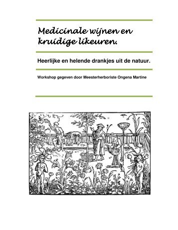 Medicinale wijnen en nale wijnen en kruidige likeuren ... - Libervitae