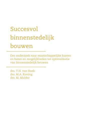 Succesvol binnenstedelijk bouwen - EIB