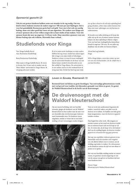 Nieuwsbrief 2009 - Stichting Roemeense Kinderhulp