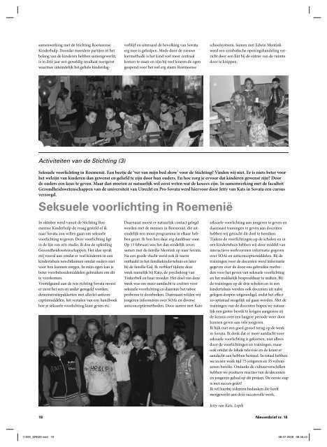 Nieuwsbrief 2009 - Stichting Roemeense Kinderhulp