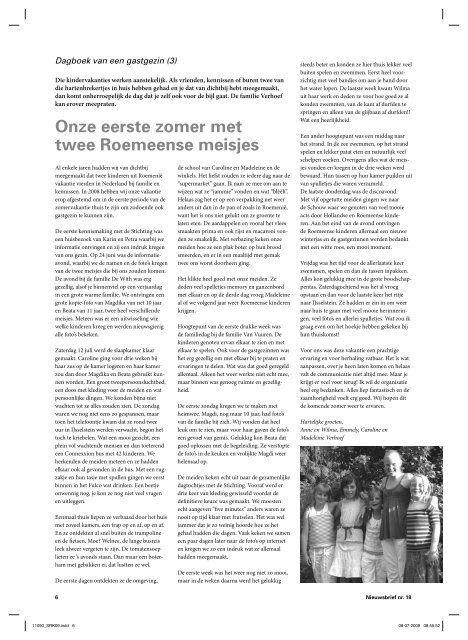 Nieuwsbrief 2009 - Stichting Roemeense Kinderhulp