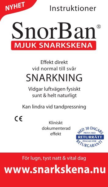 Instruktionsfolder SnorBan i .pdf-format att ladda ner. Klicka - Adactive