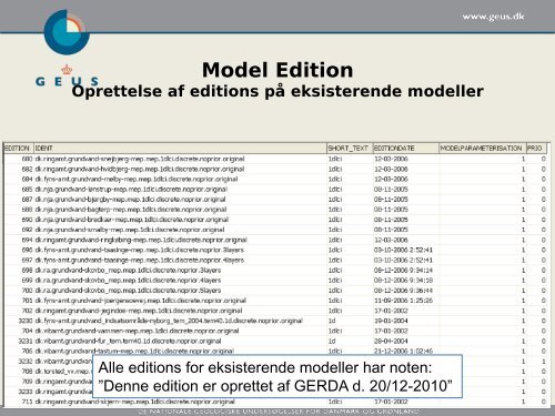 datakvalitet og modelarbejde Tirsdag d. 3/5-2011 - Gerda - Geus