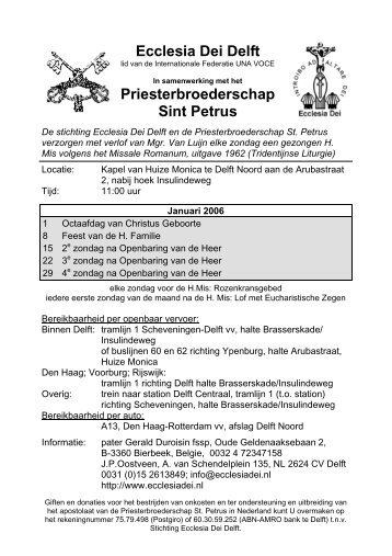 Januari (479 Kb) - Ecclesia Dei Delft