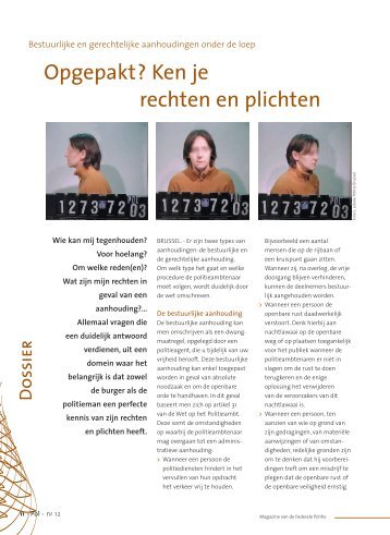 Opgepakt? Ken je rechten en plichten - Federale politie