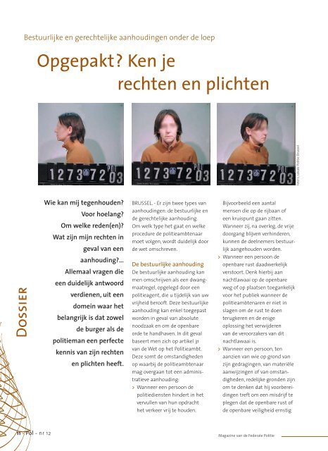 Opgepakt? Ken je rechten en plichten - Federale politie