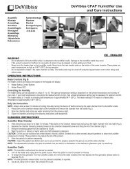 DeVilbiss CPAP Humidifier Use and Care instructions