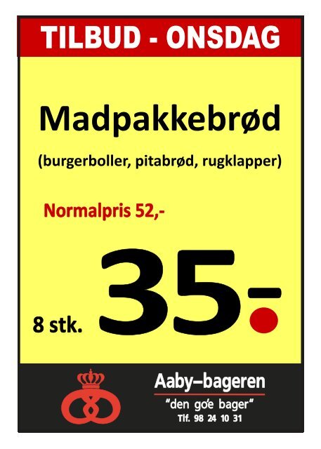 Mandag Tirsdag Onsdag Torsdag Fredag Lørdag ... - aaby bageren