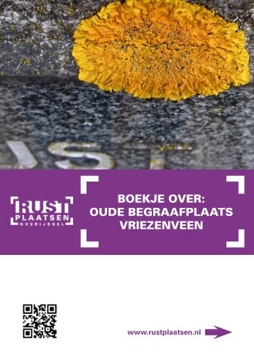 Boekje over: oUDe BeGrAAFPLAATS vrIeZeNveeN - Rustplaatsen