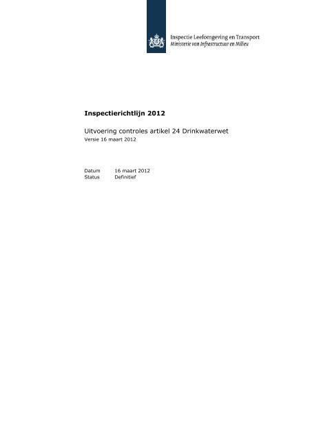 Inspectierichtlijn 2012 Uitvoering controles artikel 24 ... - Infodwi.nl