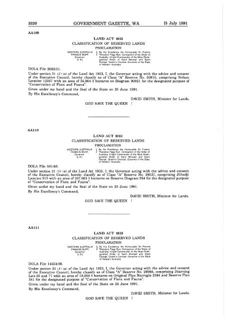 PERTH, FRIDAY, 5 JULY 1991 No. 87 - State Law Publisher - The ...