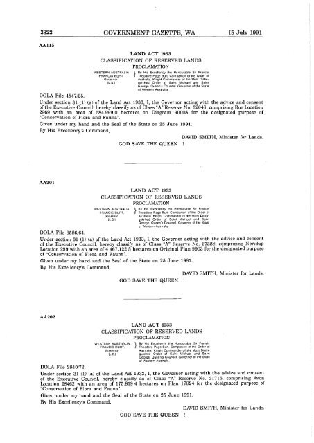 PERTH, FRIDAY, 5 JULY 1991 No. 87 - State Law Publisher - The ...