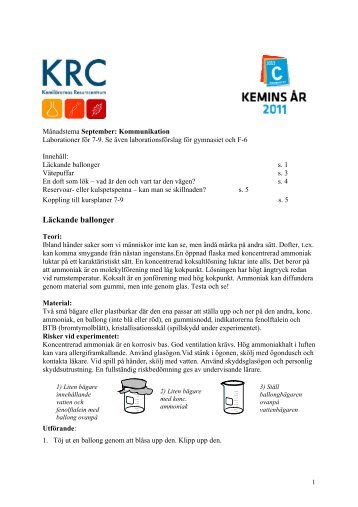 Laborationsförslag för åk 7-9