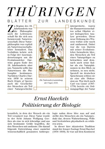 Ernst Haeckels Politisierung der Biologie - Landeszentrale für ...