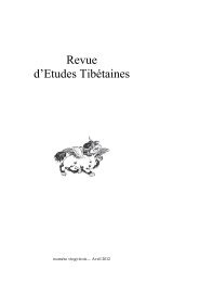 Revue d'Etudes Tibétaines - Bibliographie du Tibet
