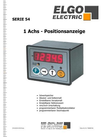 Z54 / deutsch - ELGO Electric GmbH