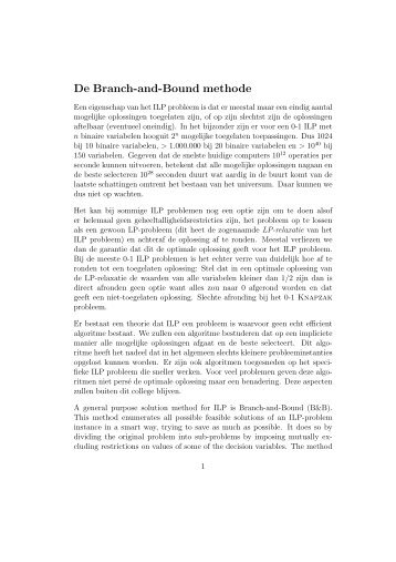De Branch-and-Bound methode - of Cliff Voetelink