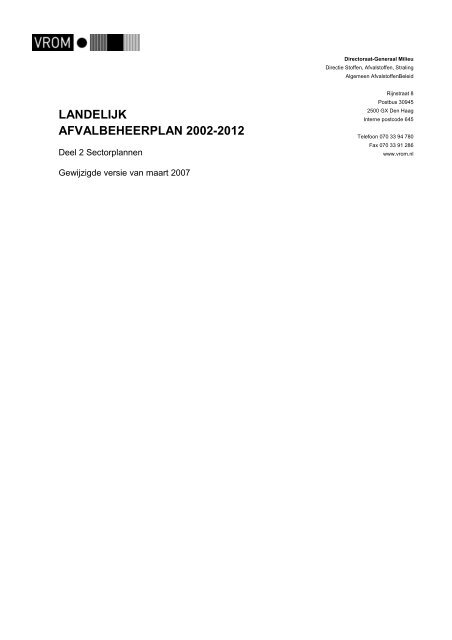 LANDELIJK AFVALBEHEERPLAN 2002-2012 - Vmk