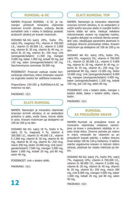 katalog krmih mešanic in mineralno vitaminskih ... - Jata Emona
