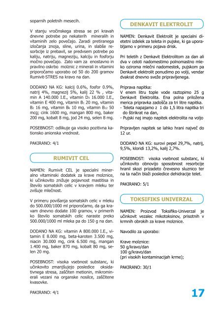 katalog krmih mešanic in mineralno vitaminskih ... - Jata Emona