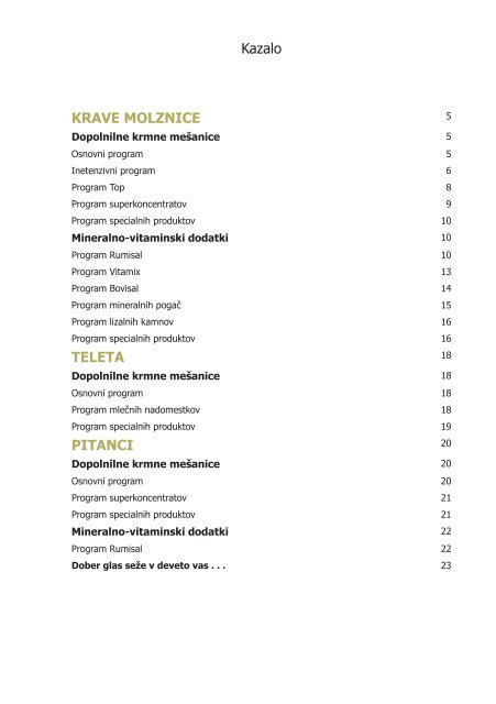 katalog krmih mešanic in mineralno vitaminskih ... - Jata Emona