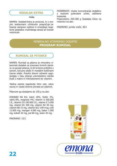 katalog krmih mešanic in mineralno vitaminskih ... - Jata Emona