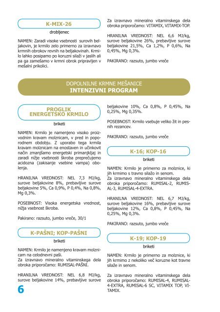 katalog krmih mešanic in mineralno vitaminskih ... - Jata Emona