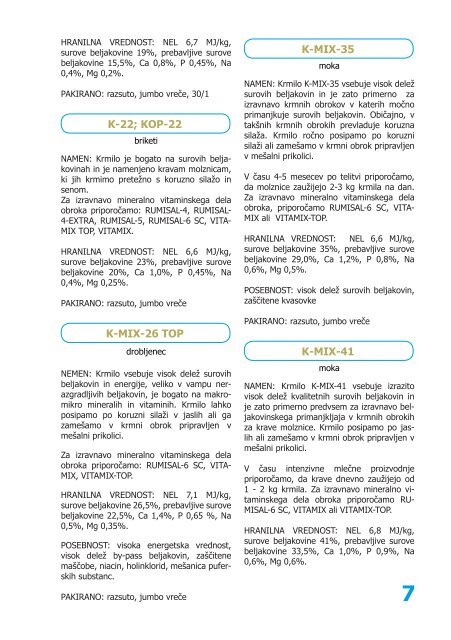katalog krmih mešanic in mineralno vitaminskih ... - Jata Emona