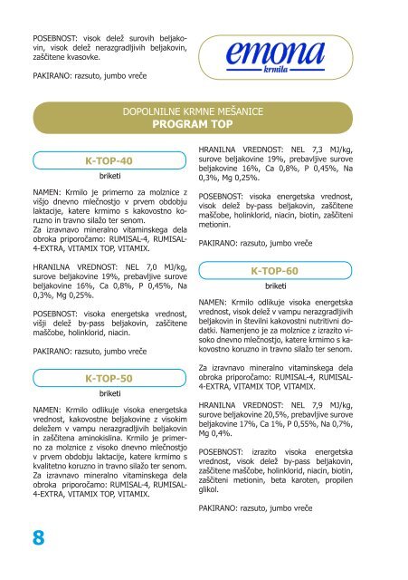 katalog krmih mešanic in mineralno vitaminskih ... - Jata Emona