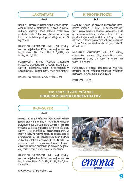 katalog krmih mešanic in mineralno vitaminskih ... - Jata Emona