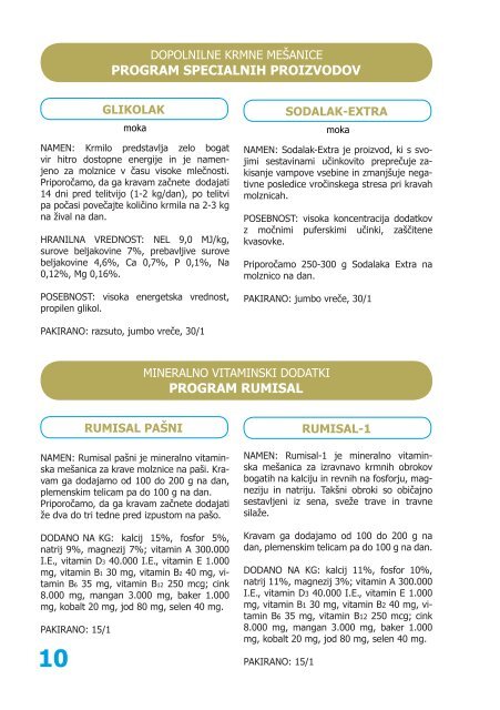 katalog krmih mešanic in mineralno vitaminskih ... - Jata Emona
