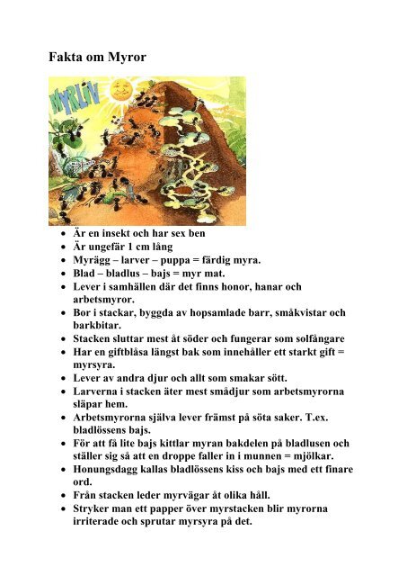 Fakta om Myror