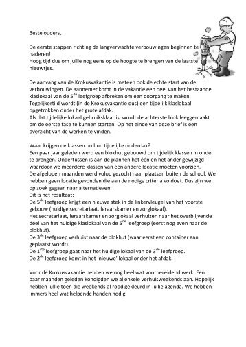 klapper over verbouwingen - Freinetschool De Klaproos