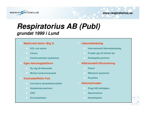 Respiratorius AB