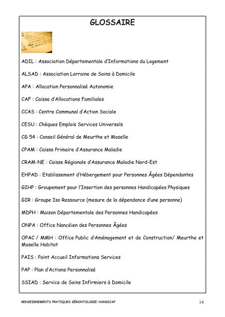 renseignements pratiques gÉrontologie - Ville de Nancy