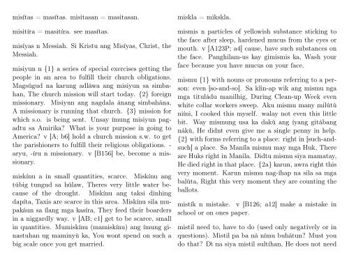 A Dictionary of Cebuano Visayan - iTeX translation reports