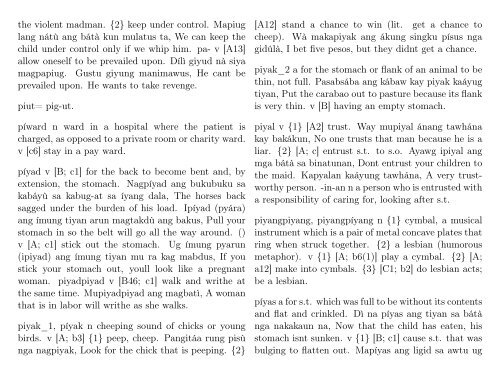 A Dictionary of Cebuano Visayan - iTeX translation reports