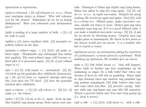 A Dictionary of Cebuano Visayan - iTeX translation reports